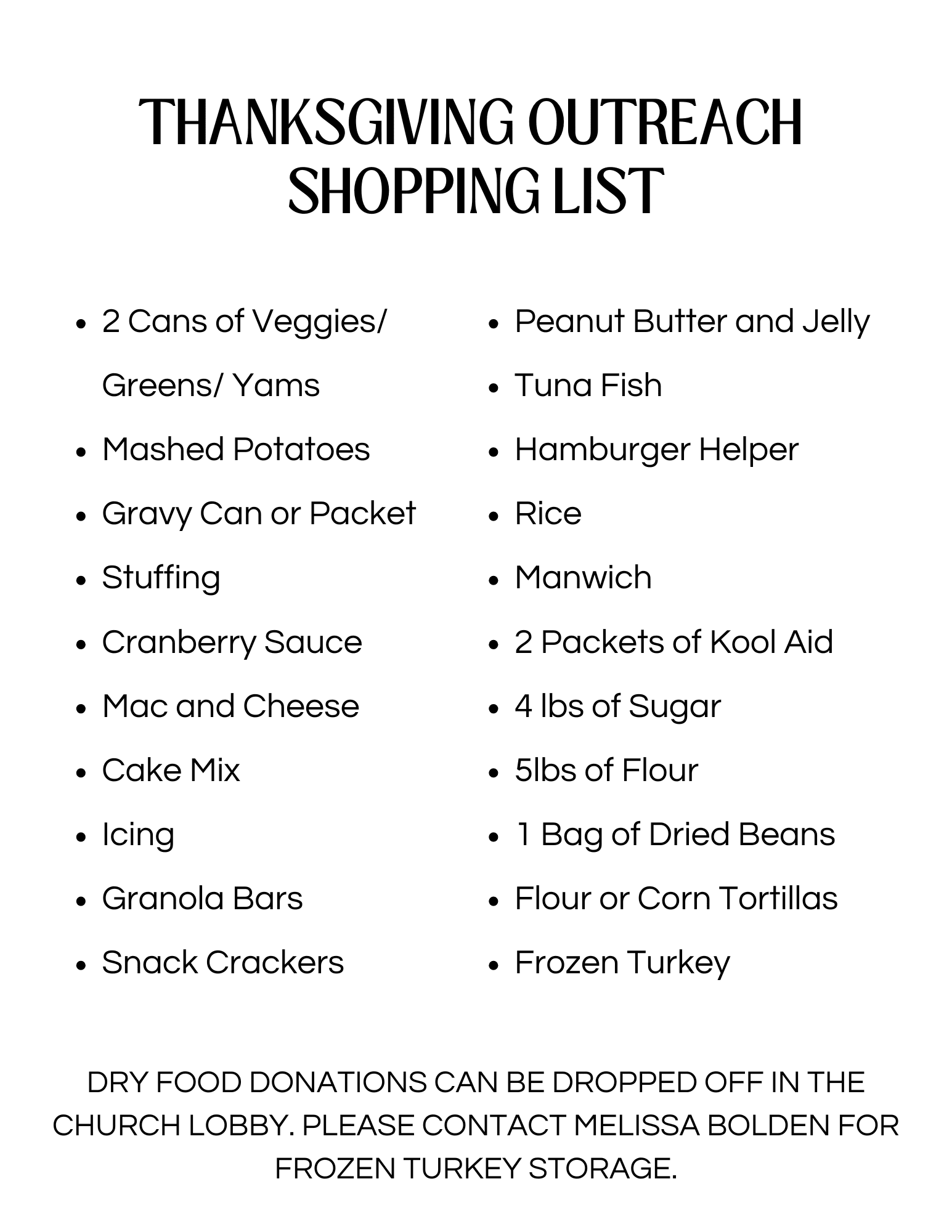 Thanksgiving Shopping List (8.5 x 11)